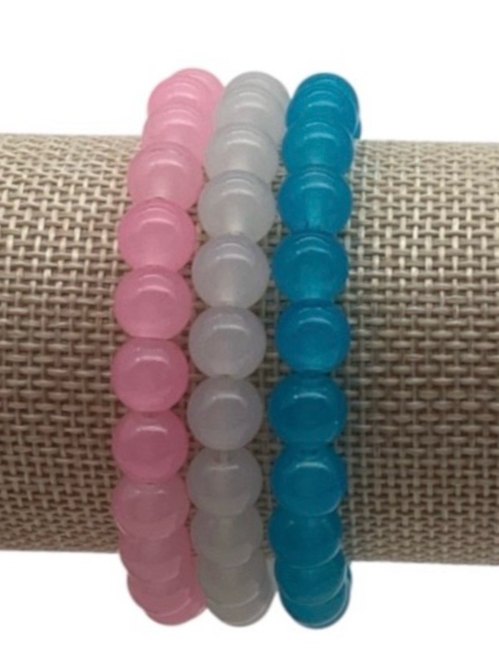 Set of (3) Glass Beaded Stretch Bracelets (NWT) (Size: OSFM)